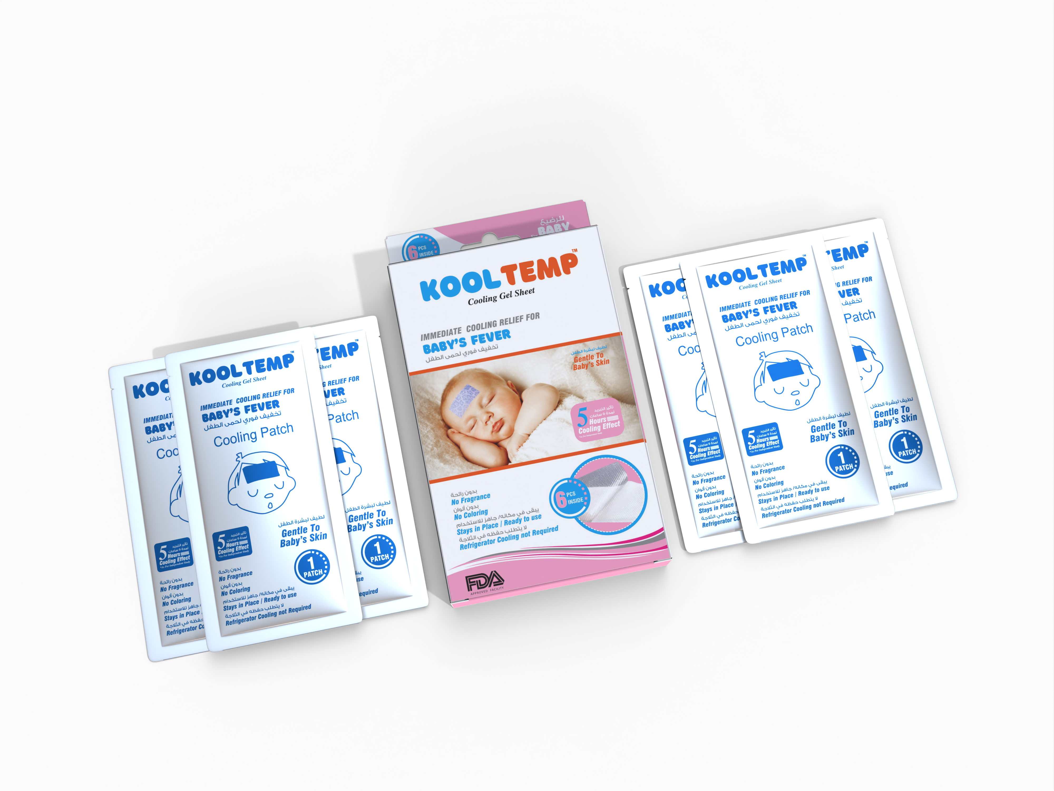 Kool Temp - Cooling sheets for Fever. (6's pack for babies below 2 yrs)