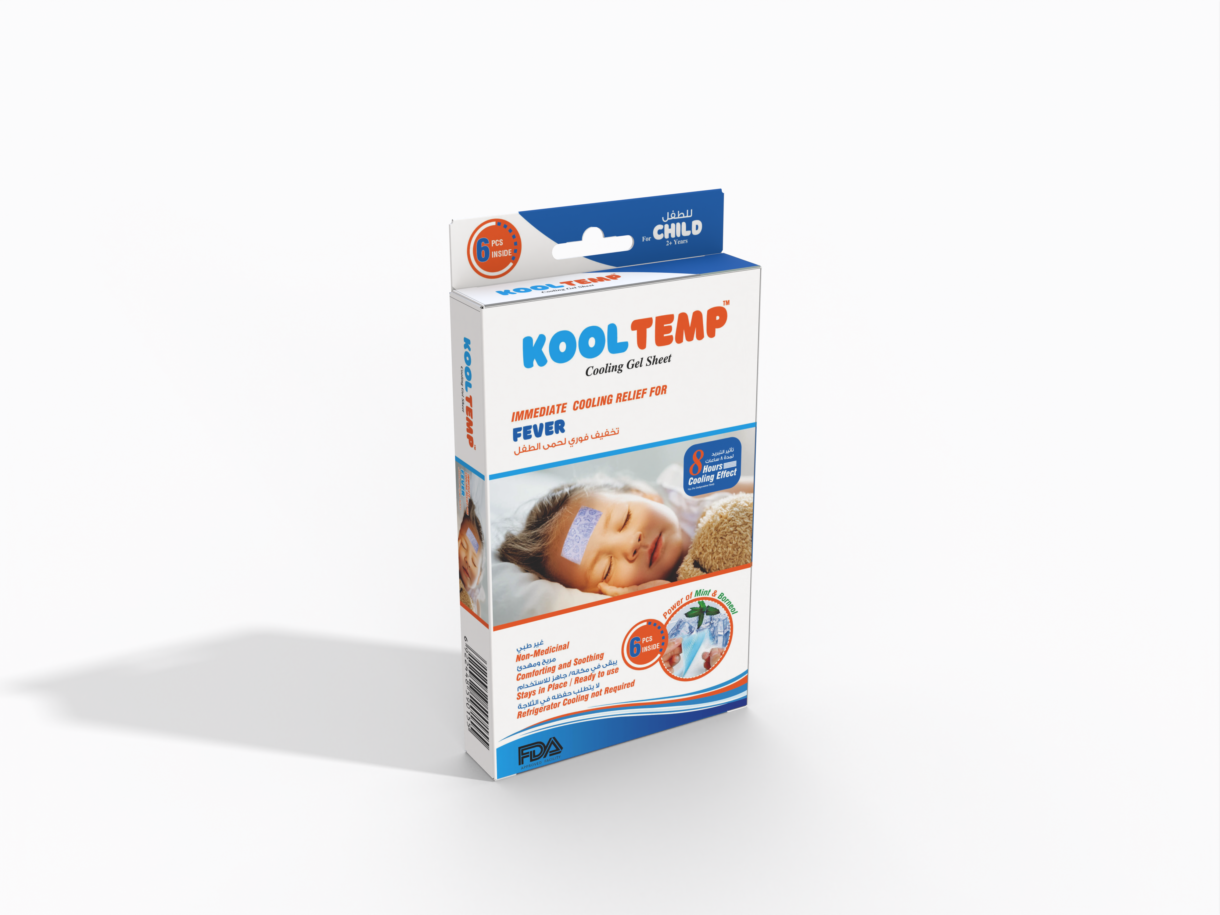 Kool Temp - Cooling sheets for Fever. (6's pack for Children above 2yrs)