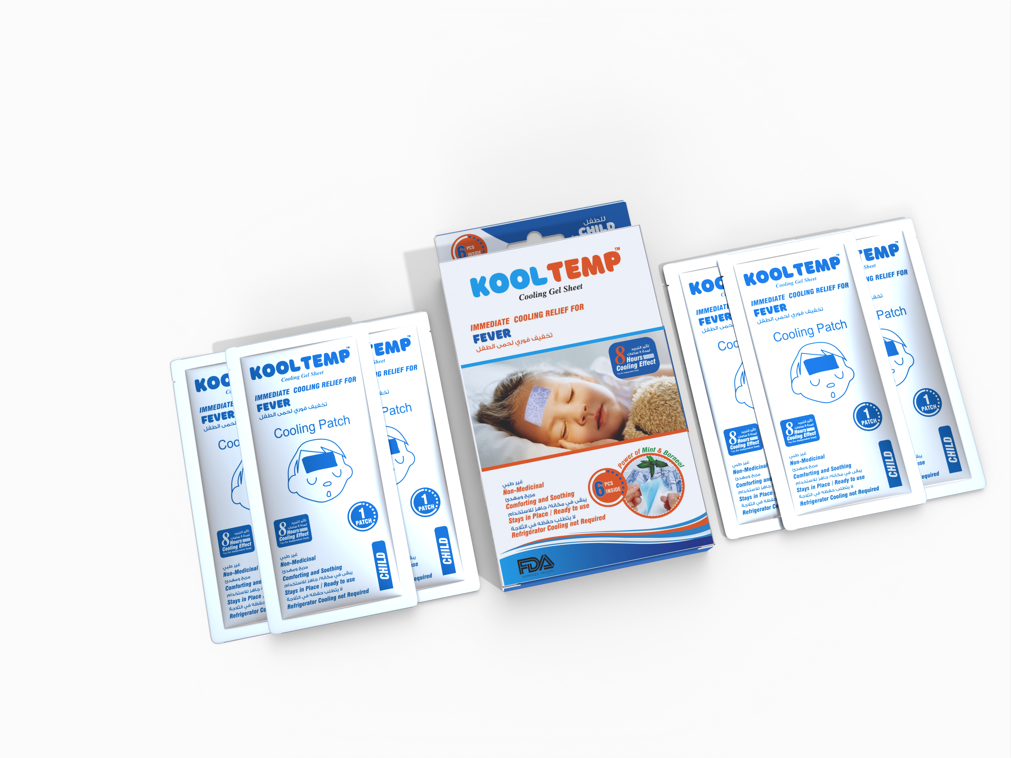 Kool Temp - Cooling sheets for Fever. (6's pack for Children above 2yrs)