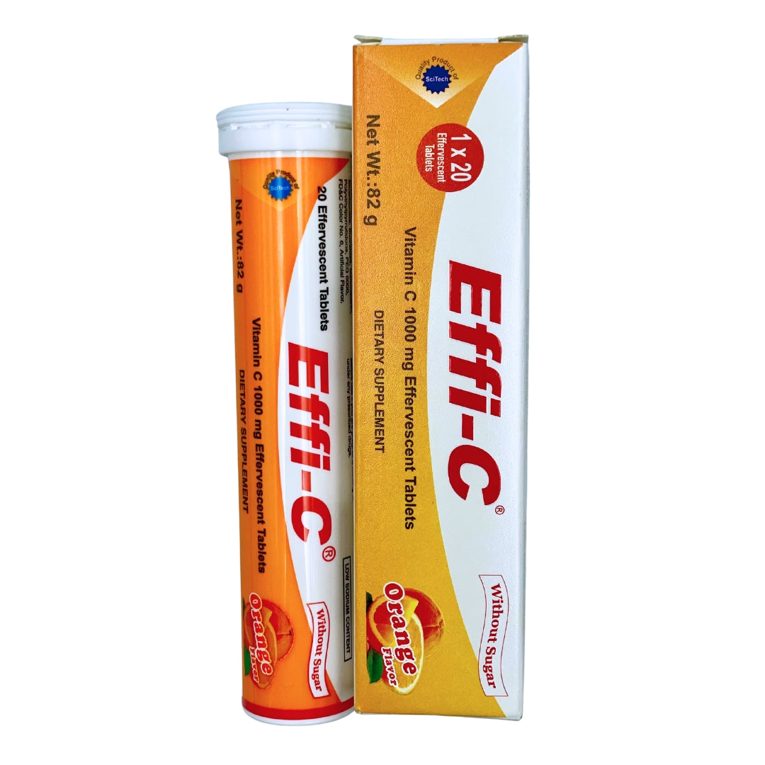 Effi-C Effervescent Vitamin C 1000 mg Tablets – Orange Flavor